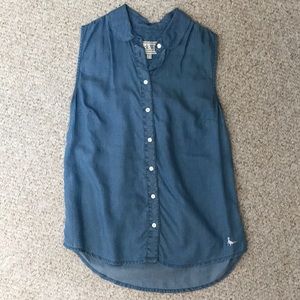 Chambray sleeveless shirt